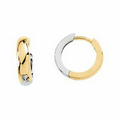 14K Yellow/White 14.25 mm Hinged Earrings